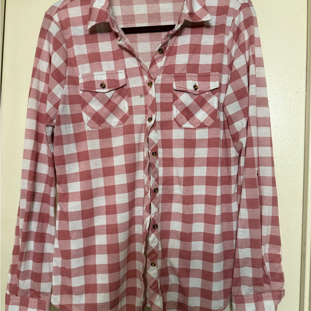 Passport Pink and White Plaid Shirt